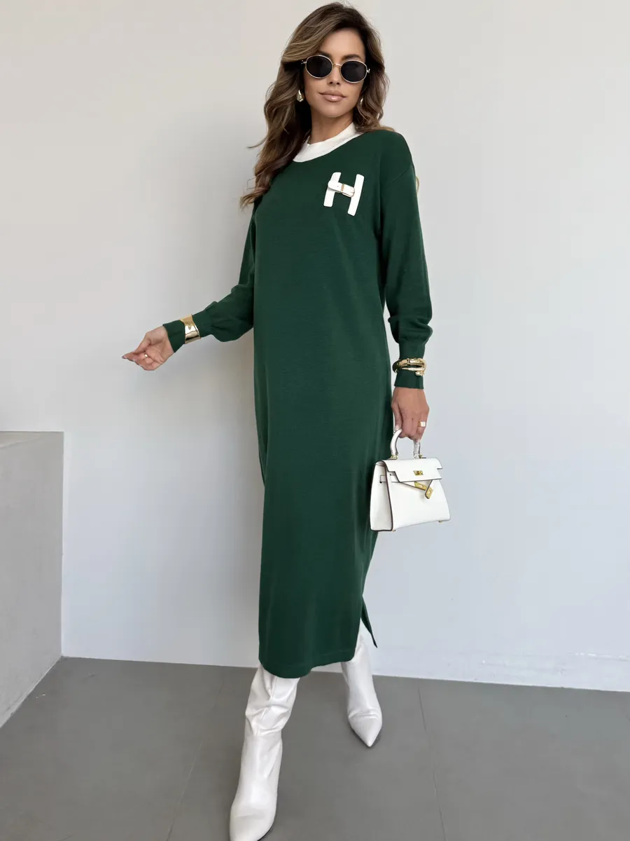 Платье осеннее теплое трикотажное