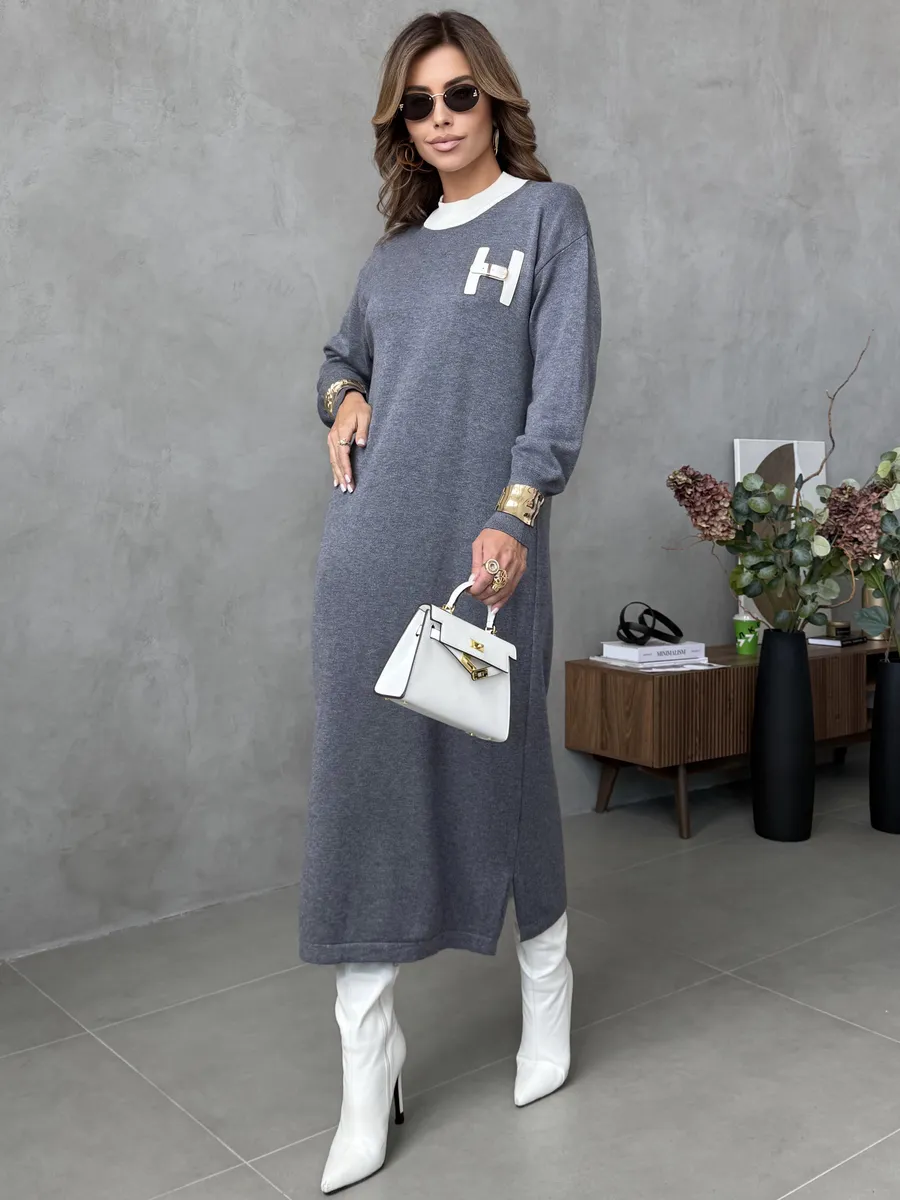 Платье осеннее теплое трикотажное