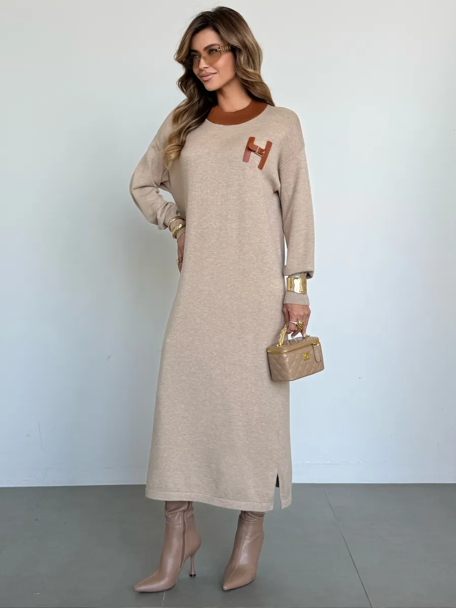 Платье осеннее теплое трикотажное