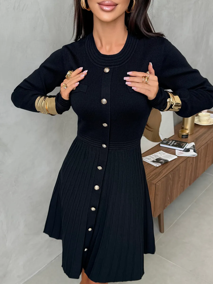 Платье осеннее теплое трикотажное мини