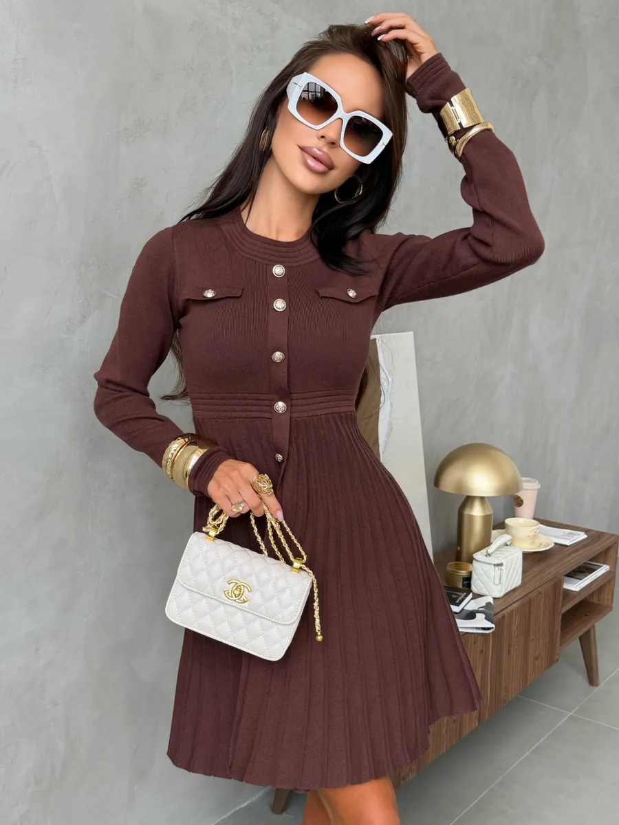 Платье осеннее теплое трикотажное мини