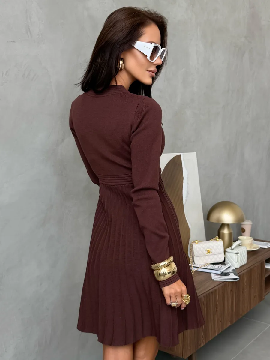 Платье осеннее теплое трикотажное мини