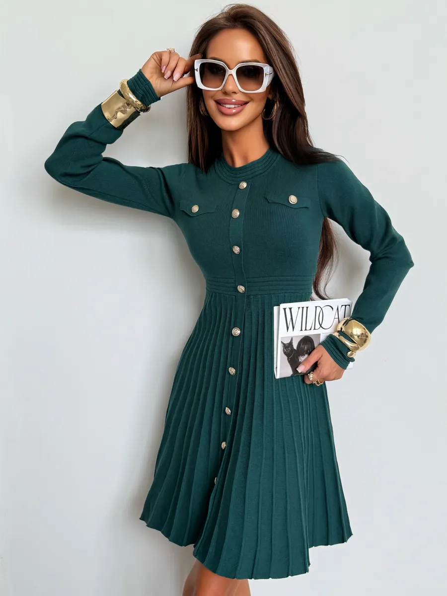 Платье осеннее теплое трикотажное мини