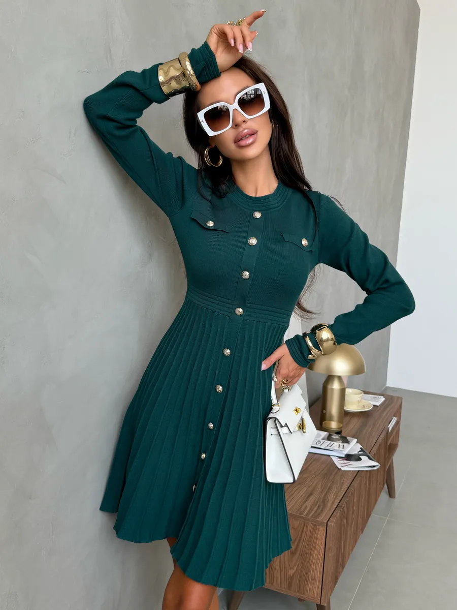 Платье осеннее теплое трикотажное мини