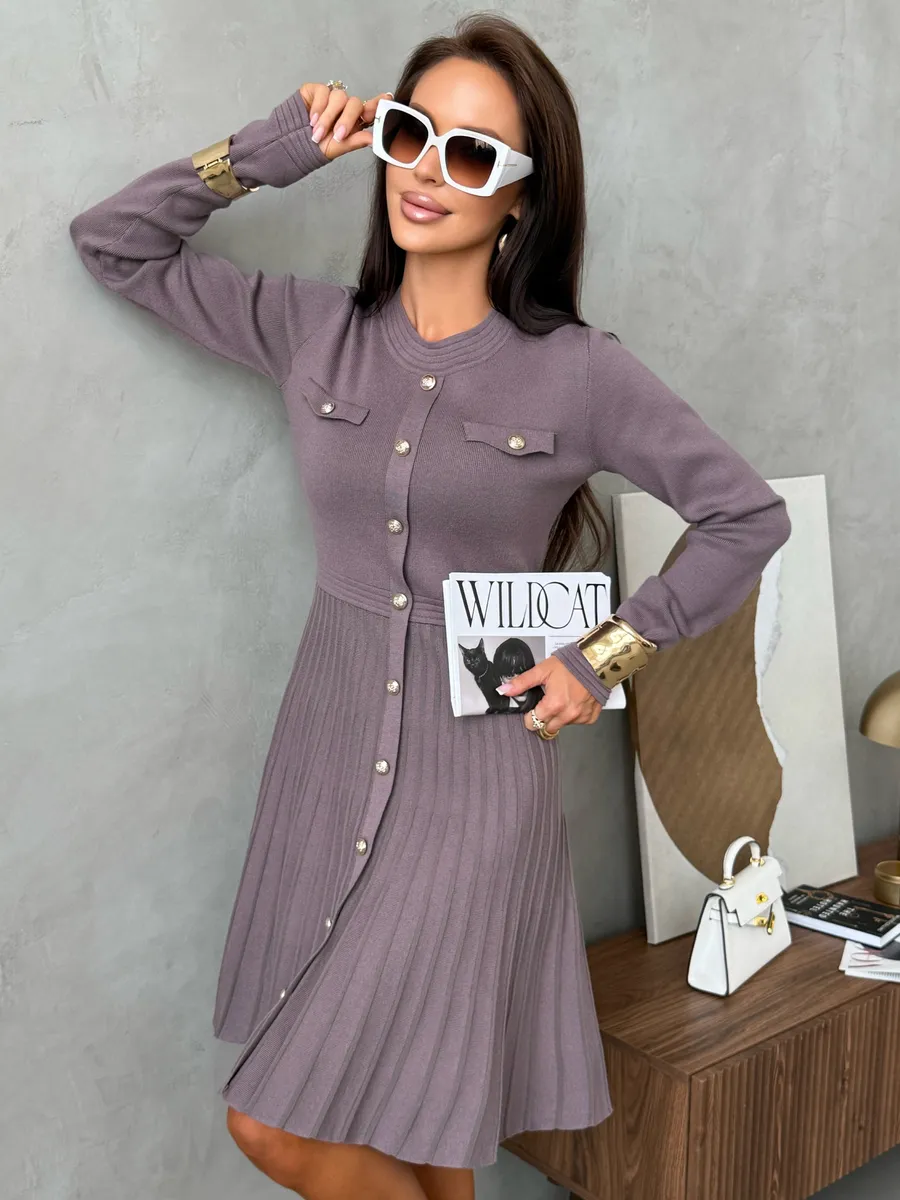 Платье осеннее теплое трикотажное мини