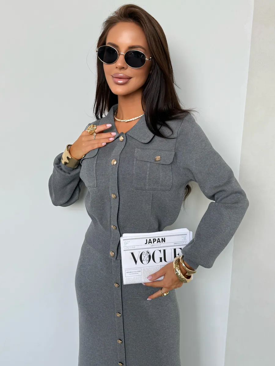 Теплый костюм с юбкой осенний трикотажный