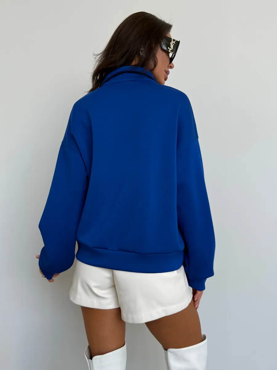 Синяя кофта женская