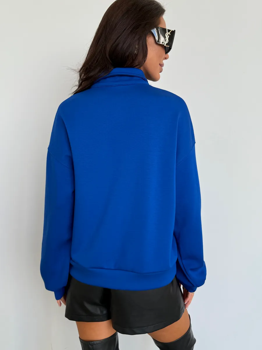 Синяя кофта женская