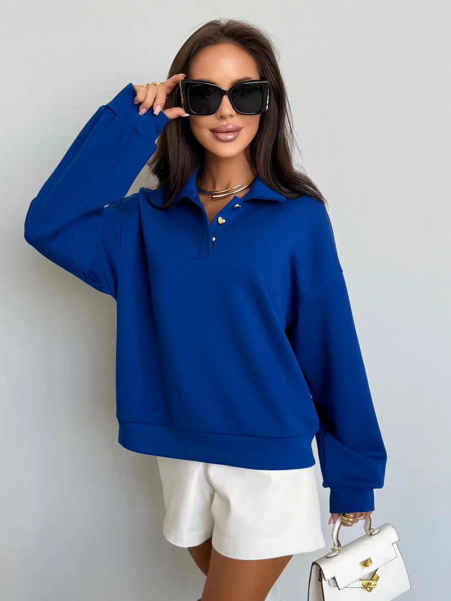 Синяя кофта женская