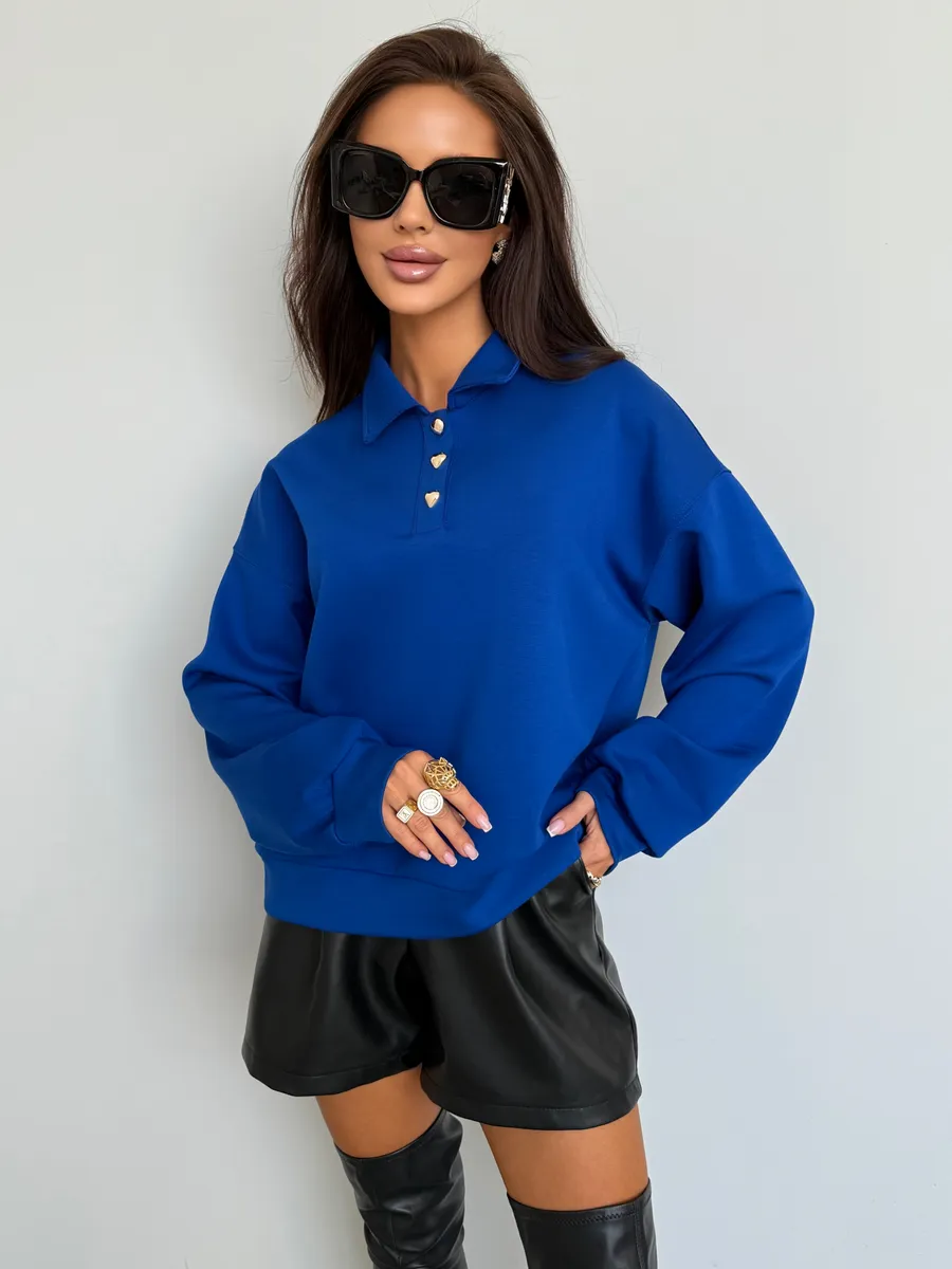 Синяя кофта женская