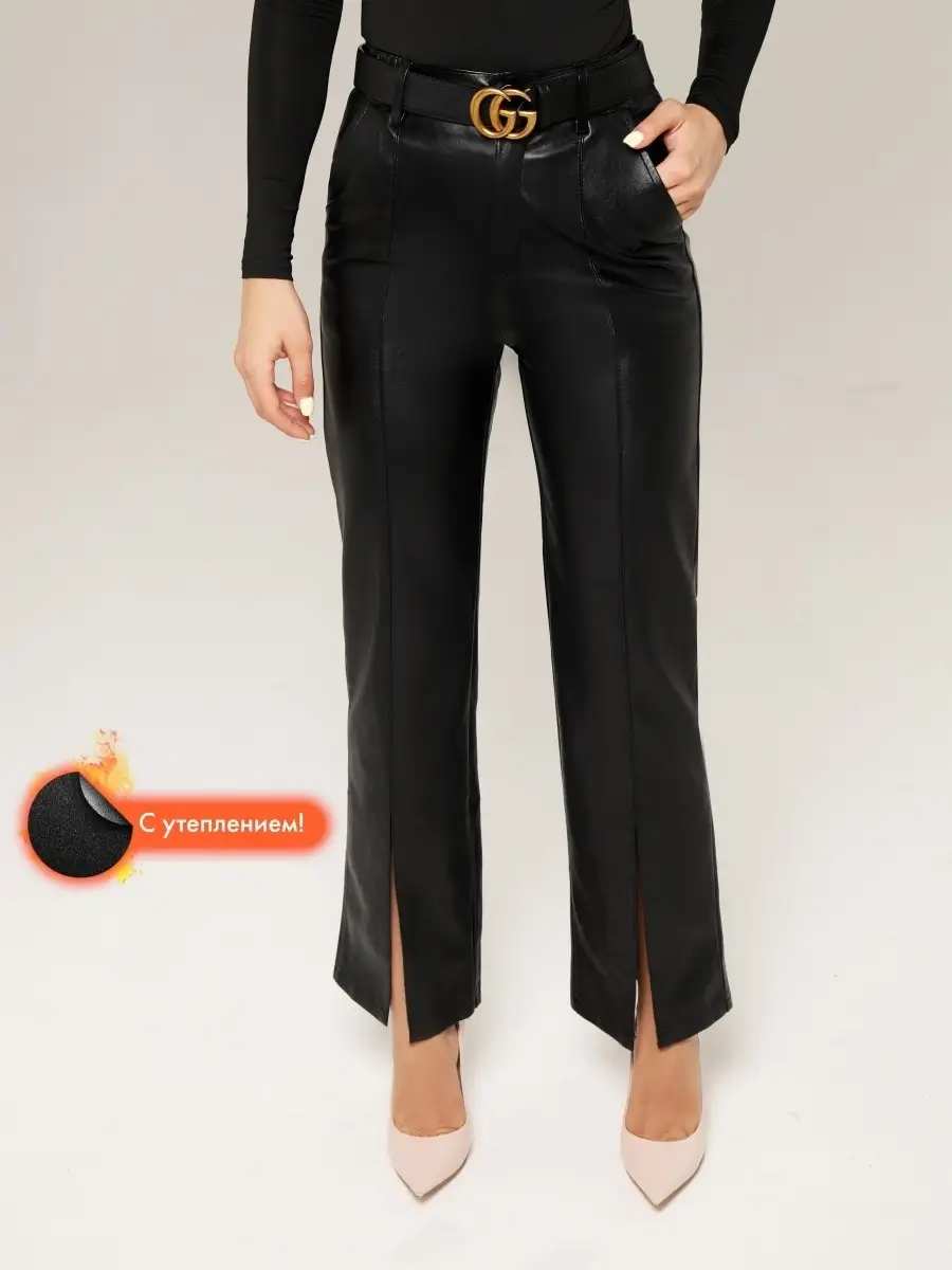 Брюки женские штаны лосины кюлоты для девочек кожаные