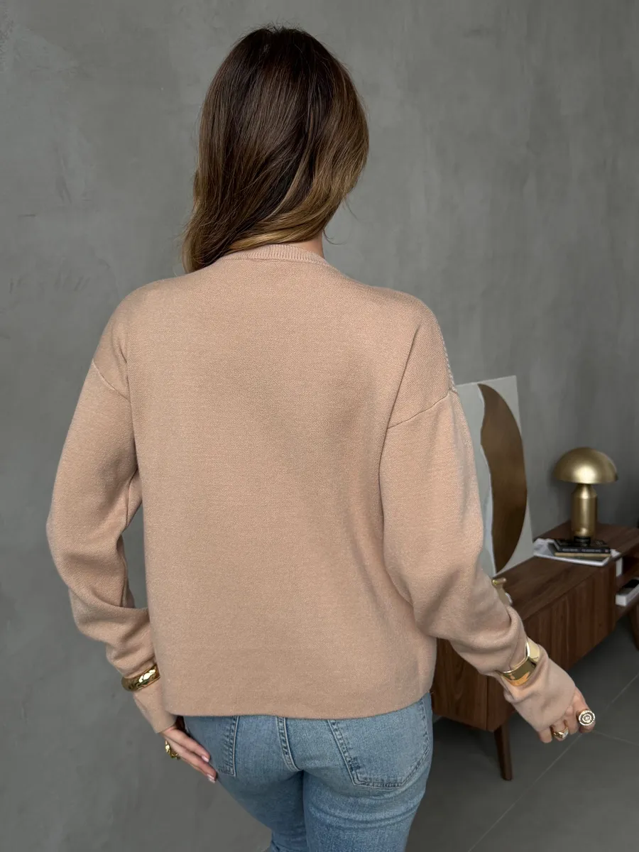 Капучино кофта нарядная оверсайз осень