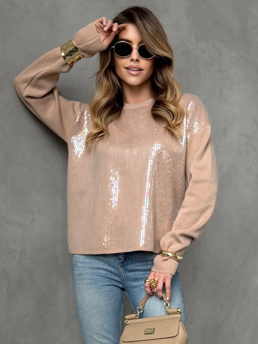 Капучино кофта нарядная оверсайз осень