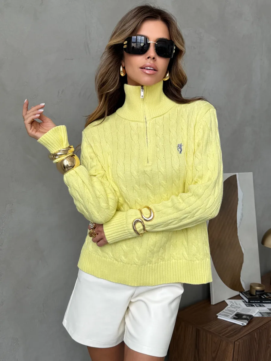 Желтая кофта теплая нарядная трикотажная