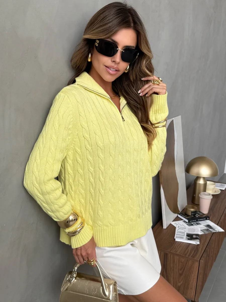 Желтая кофта теплая нарядная трикотажная