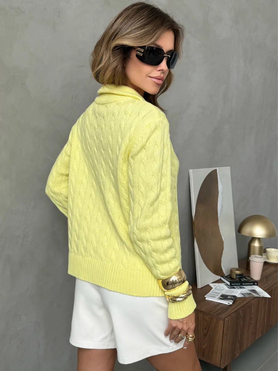 Желтая кофта теплая нарядная трикотажная