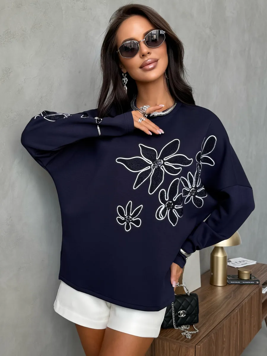 Кофта теплая нарядная оверсайз