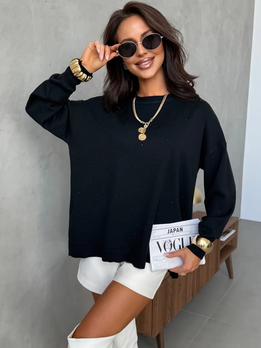 Черная кофта теплая нарядная