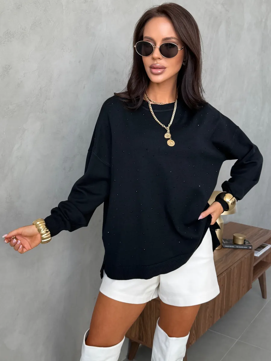 Черная кофта теплая нарядная