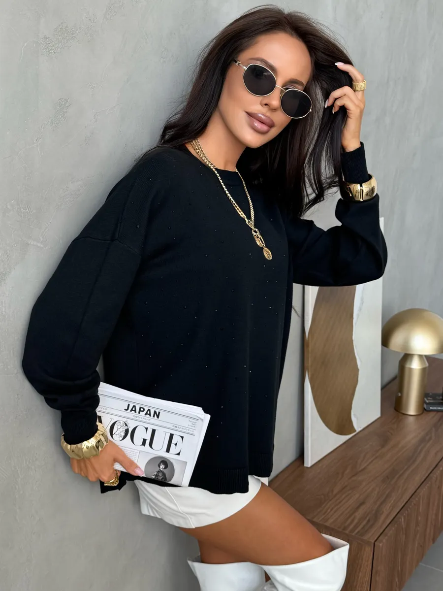 Черная кофта теплая нарядная