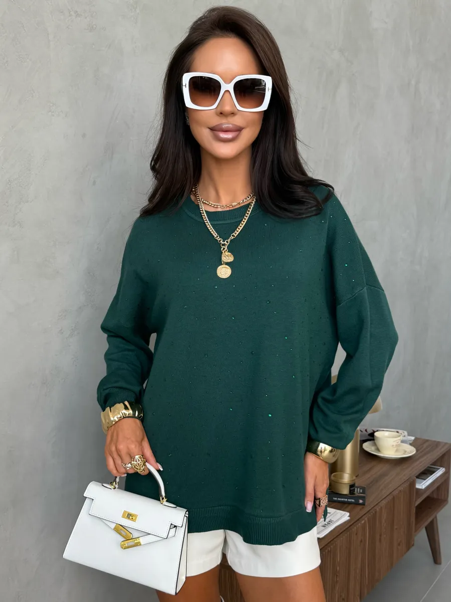 Зеленая кофта теплая нарядная