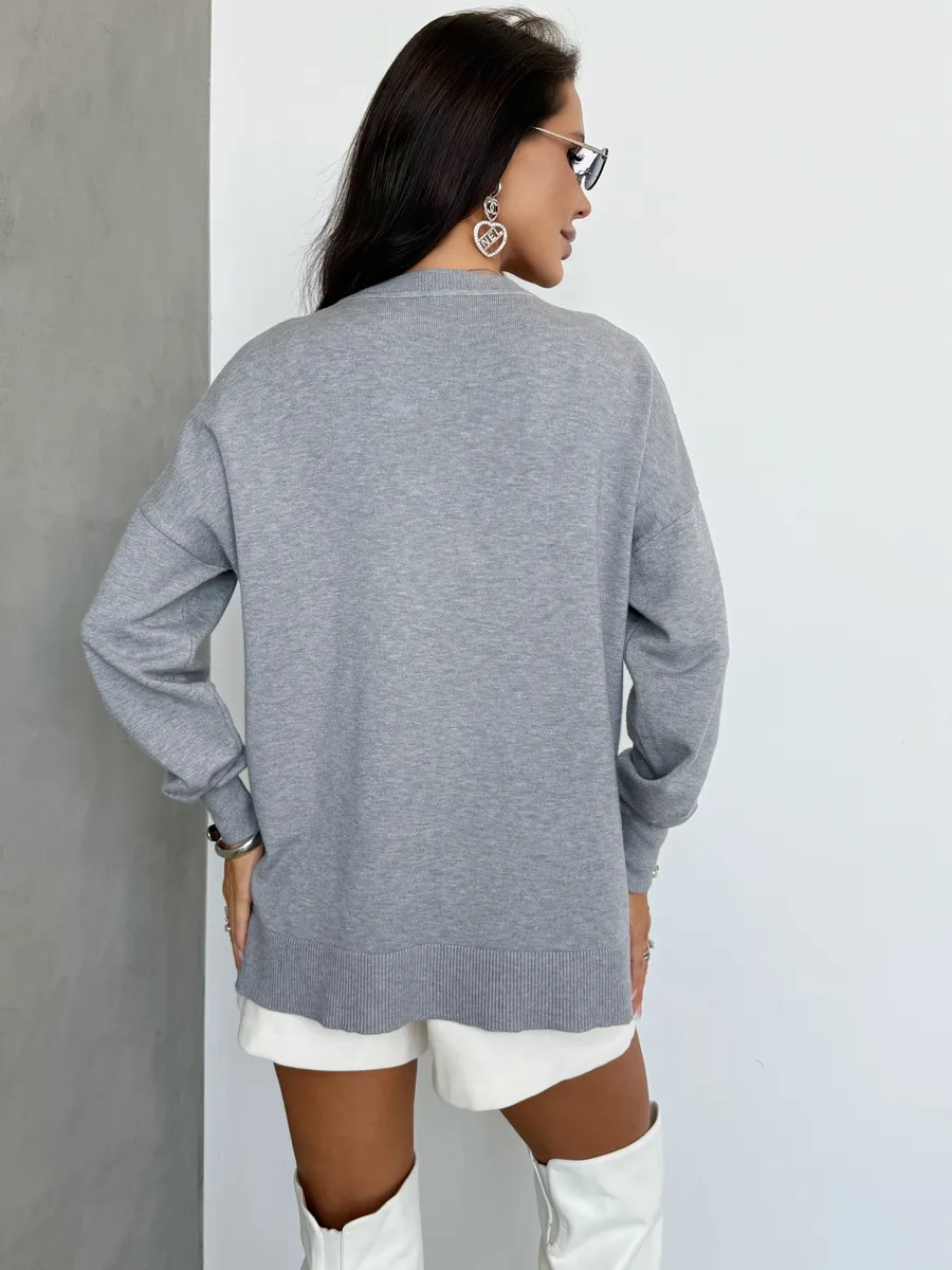 Серая кофта теплая нарядная