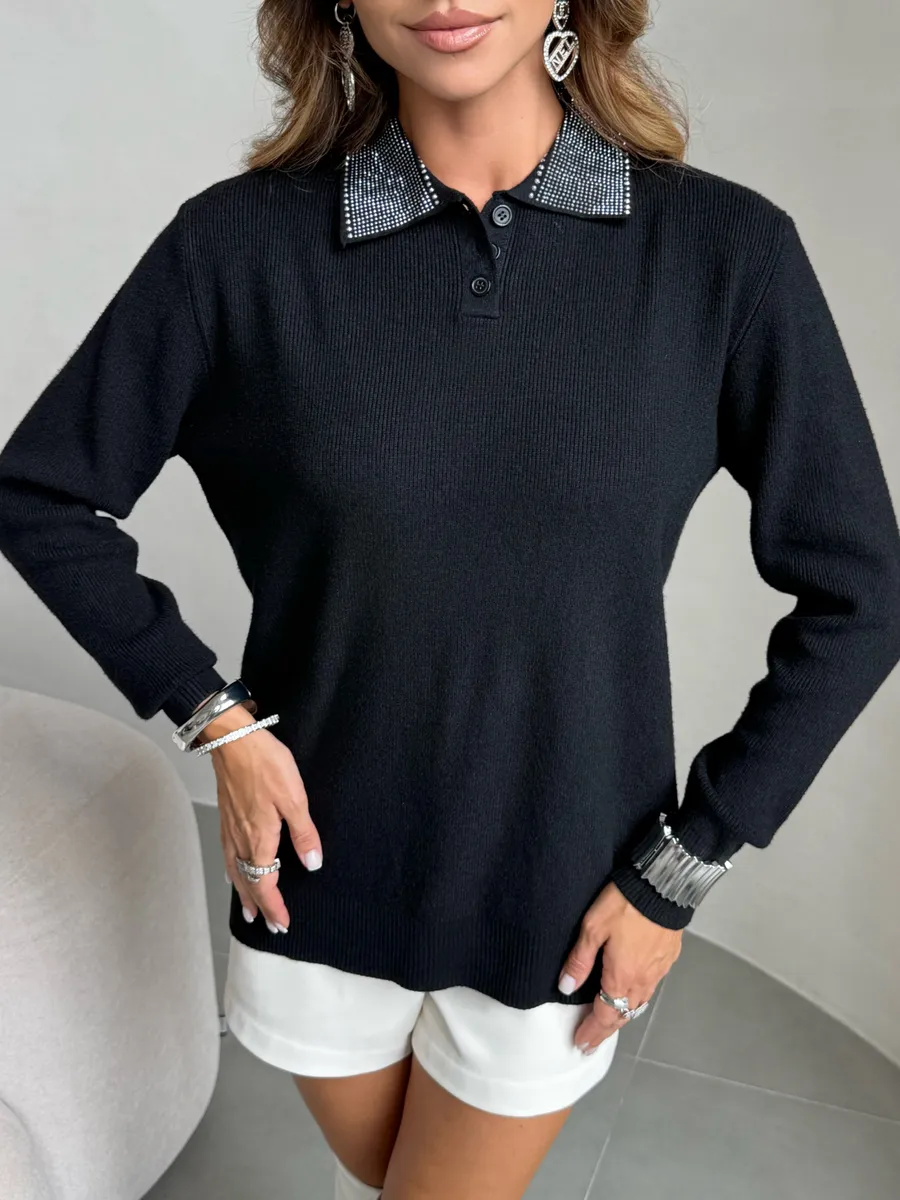 Черная кофта теплая трикотажная