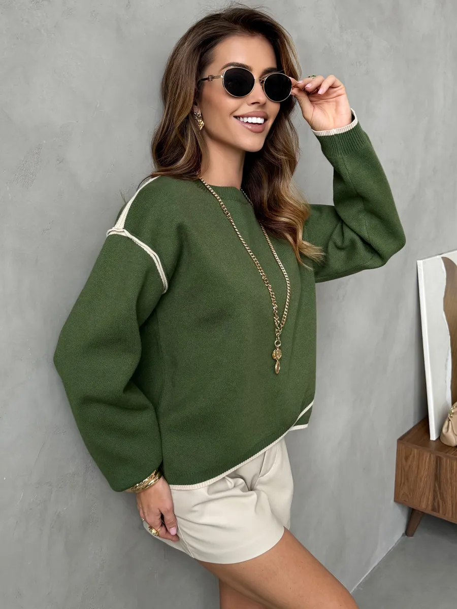 Хаки кофта оверсайз теплая