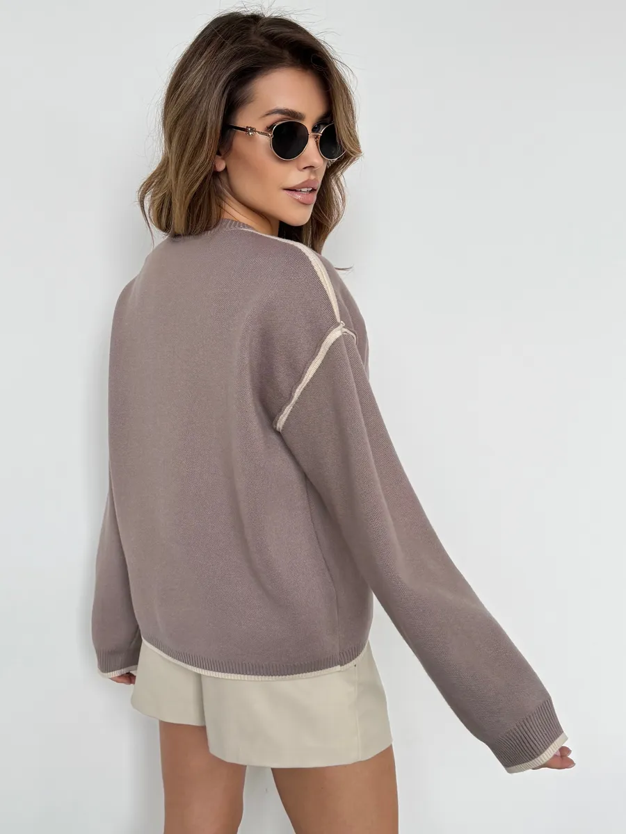 Капучино кофта оверсайз теплая