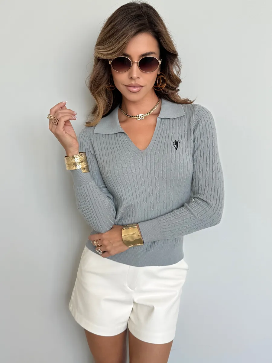 Серая кофта теплая трикотажная