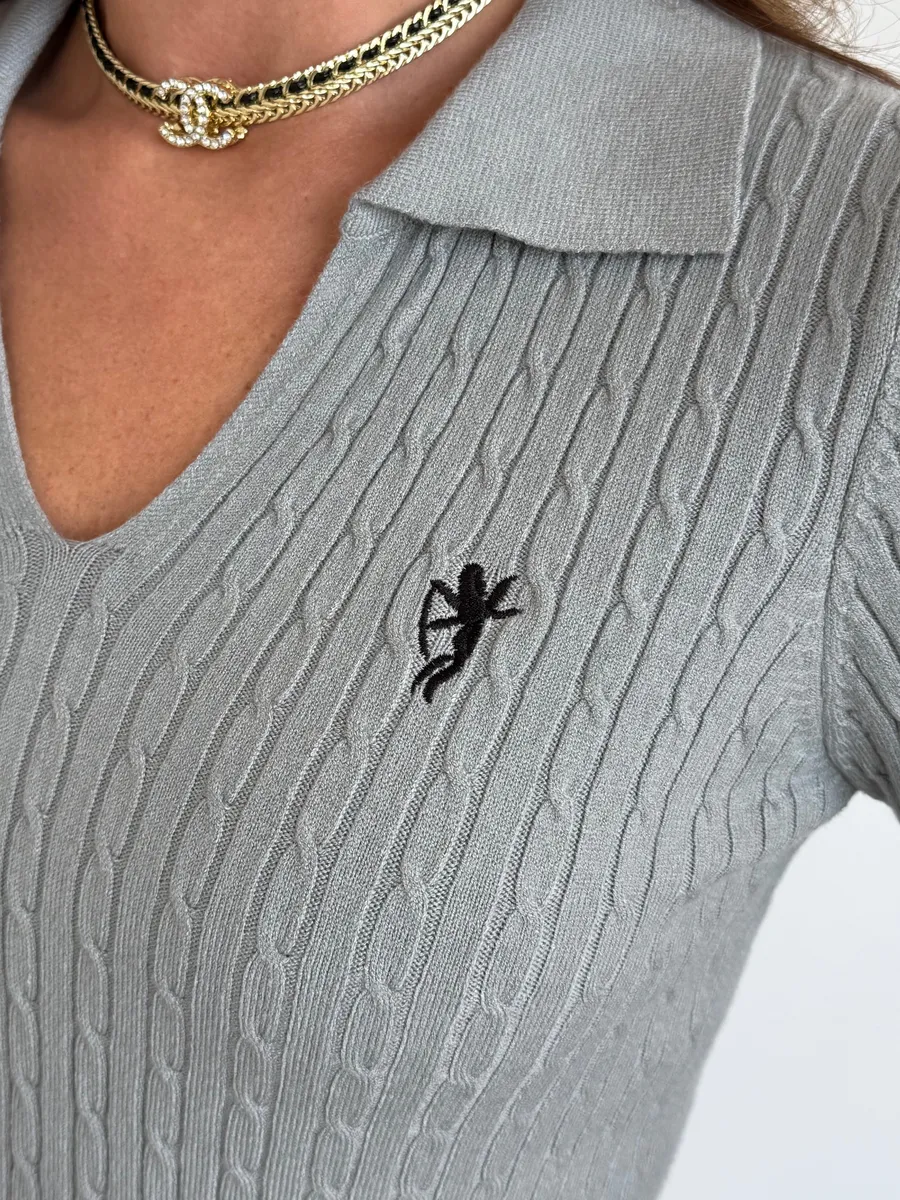 Серая кофта теплая трикотажная