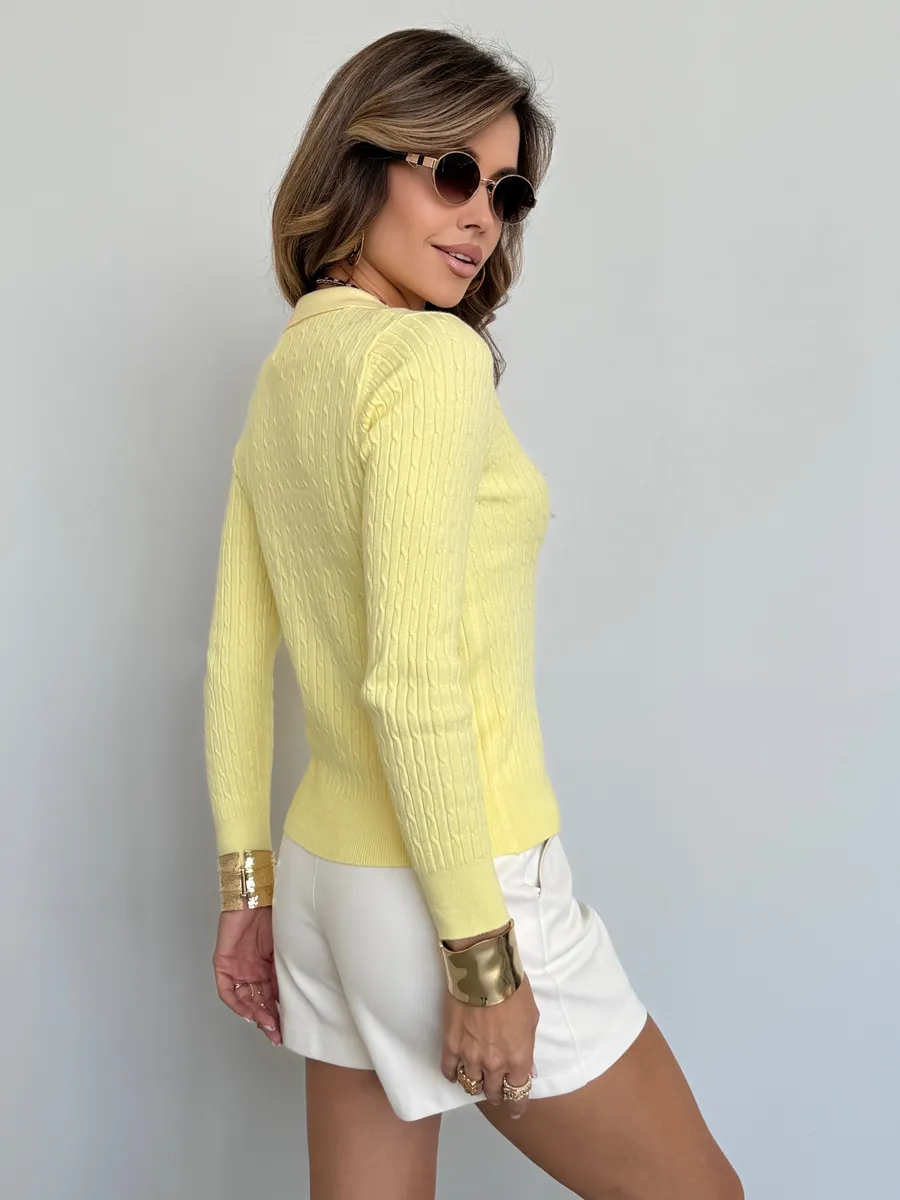 Желтая кофта теплая трикотажная