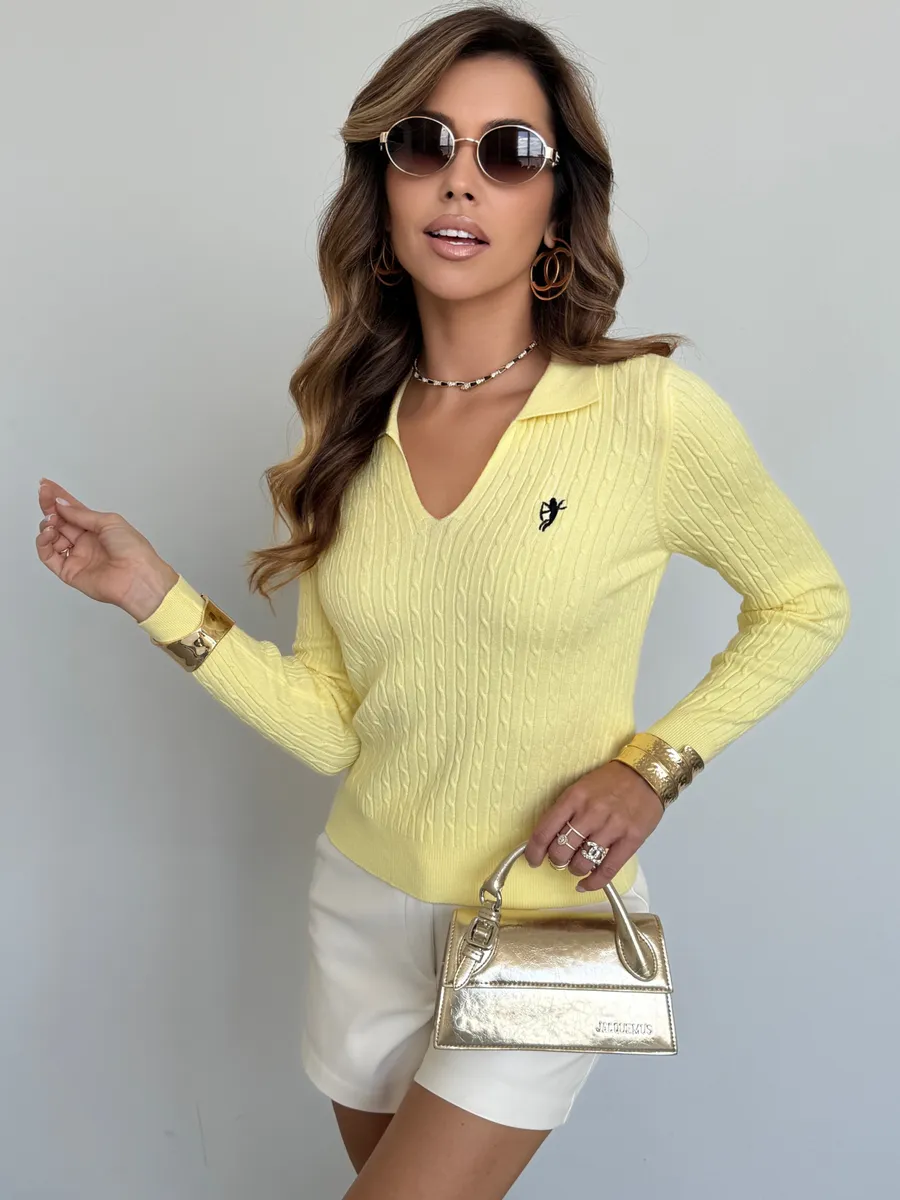 Желтая кофта теплая трикотажная