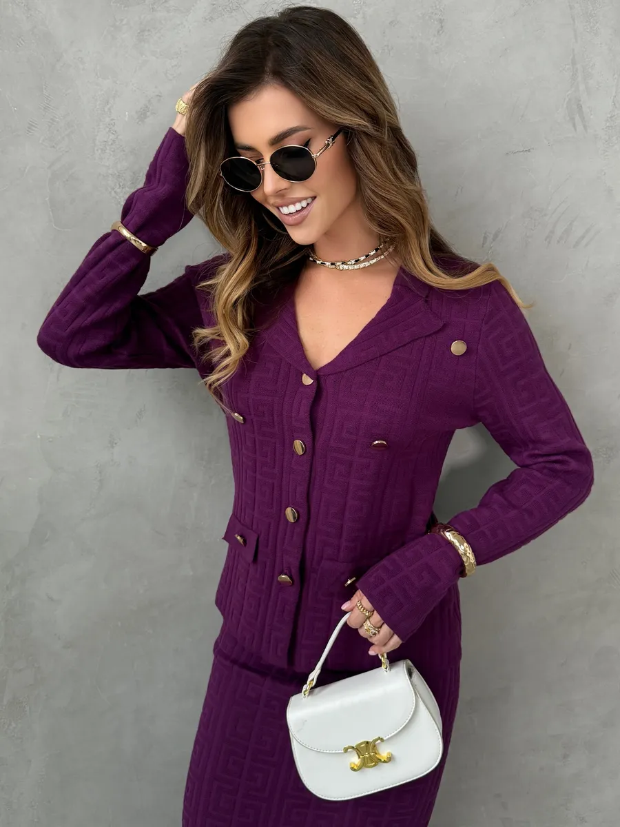 Теплый костюм с юбкой осенний трикотажный