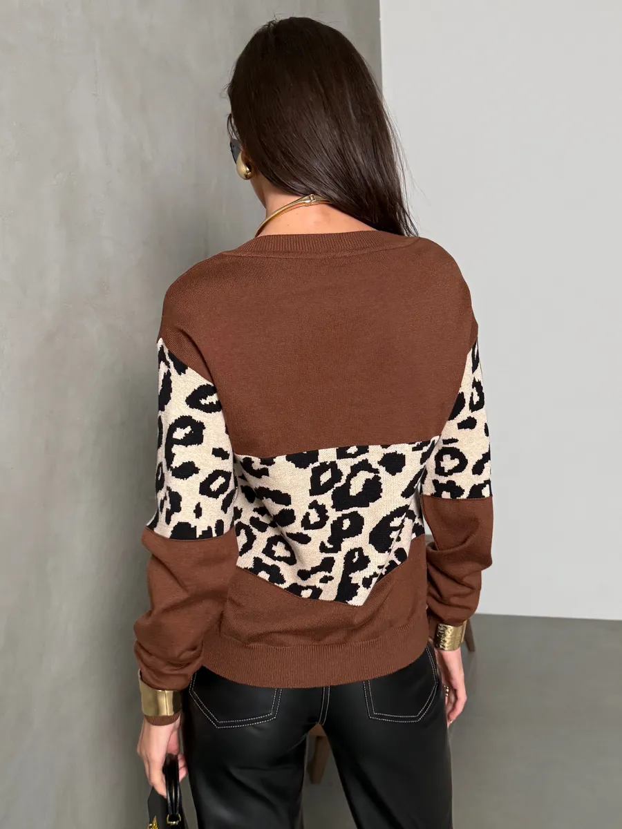 Шоколадная кофта теплая с длинным рукавом