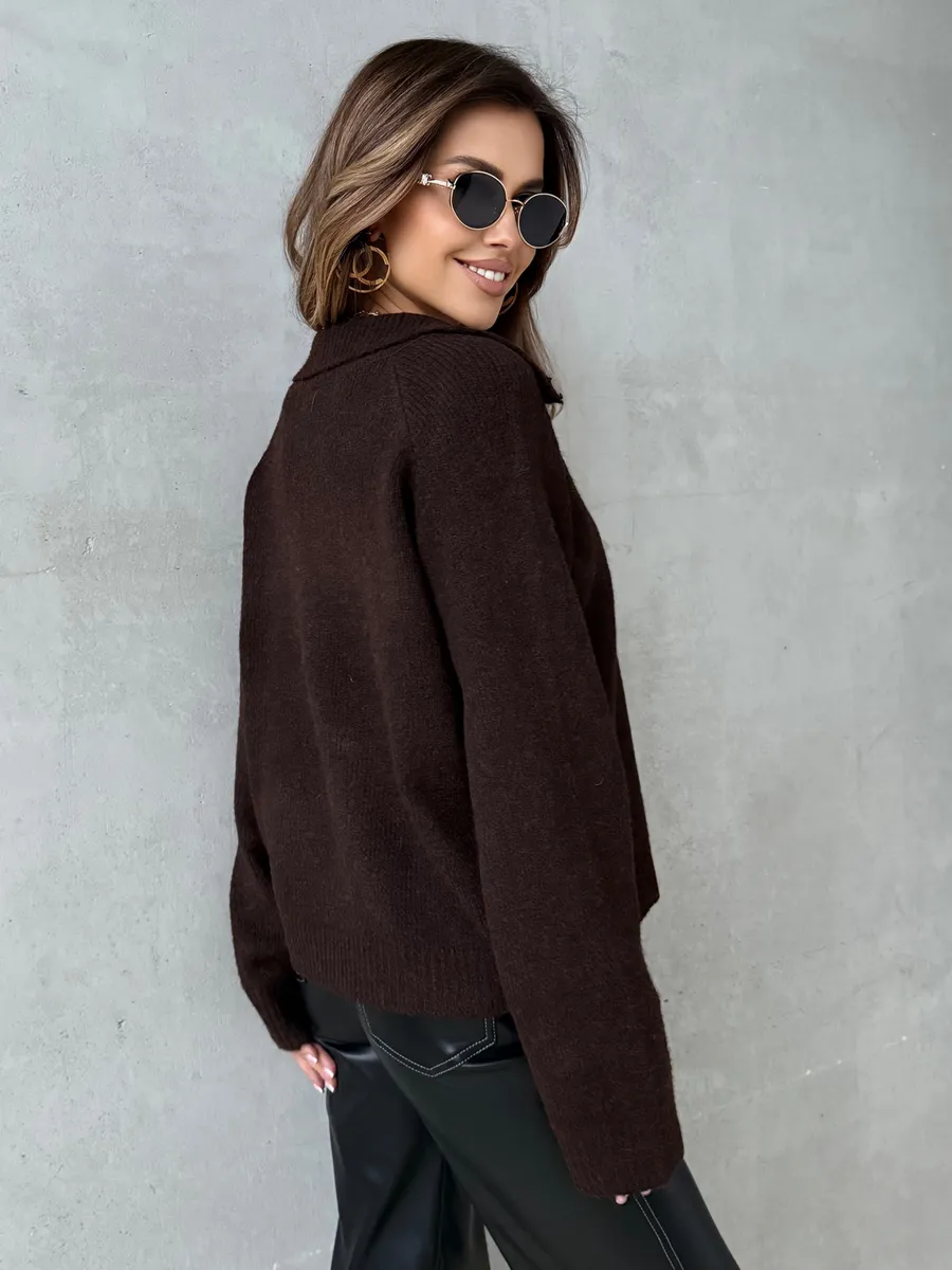 Шоколадная кофта теплая трикотажная