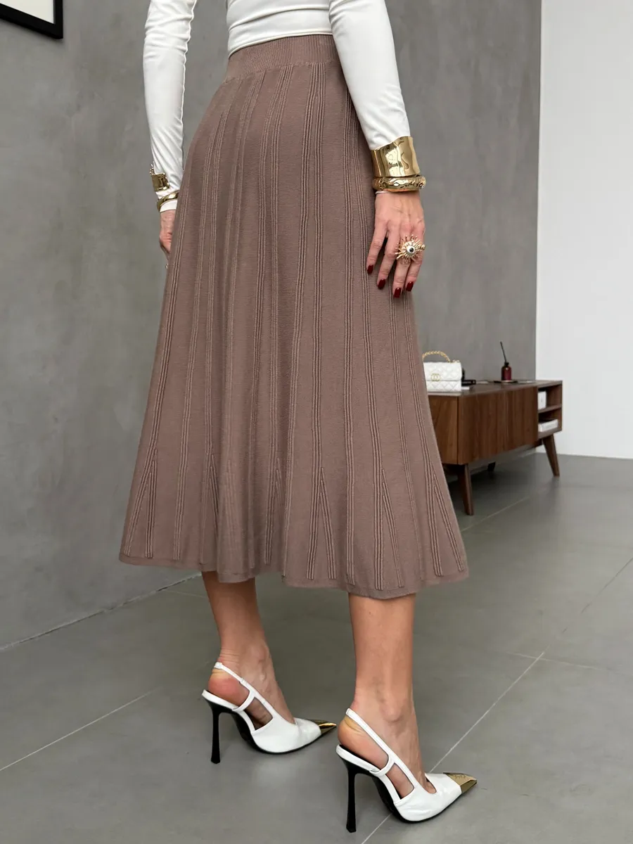 Капучино юбка теплая длинная миди