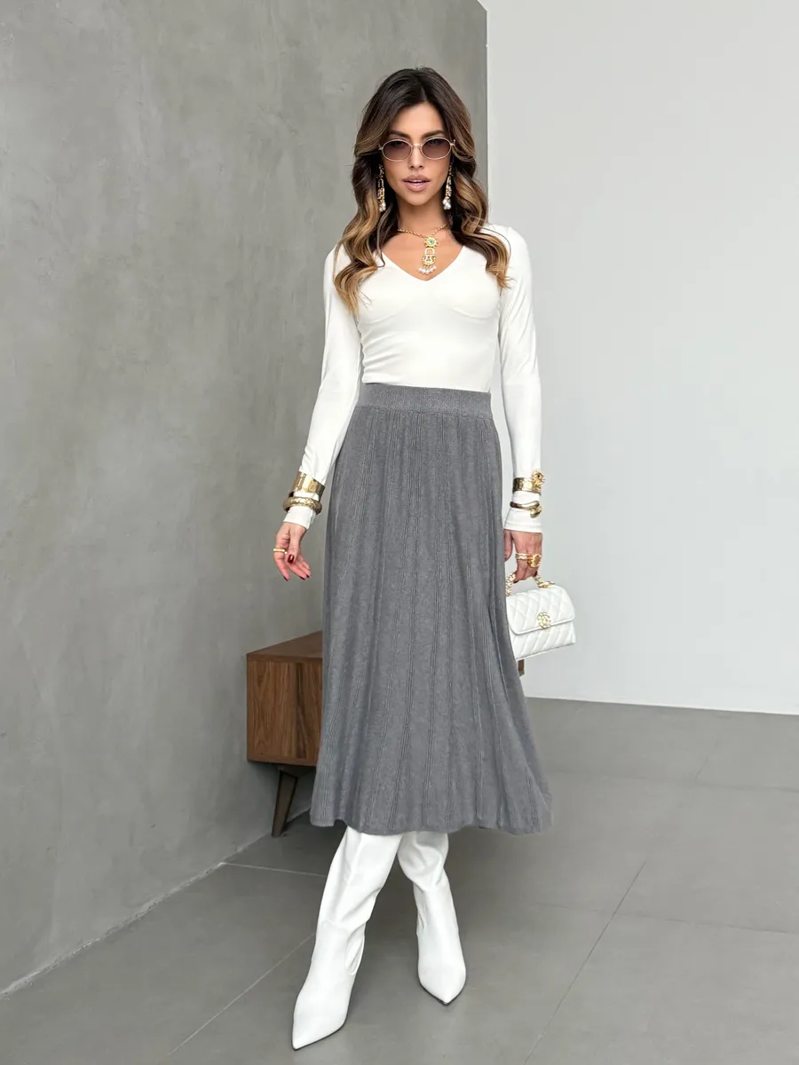 Юбка теплая длинная миди