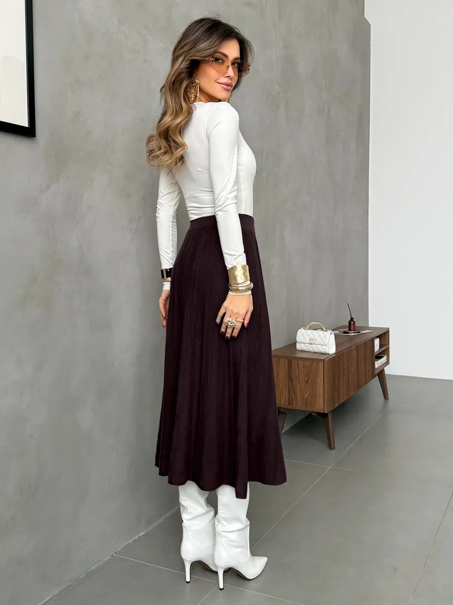 Юбка теплая длинная миди