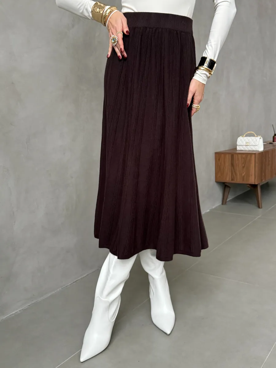 Юбка теплая длинная миди