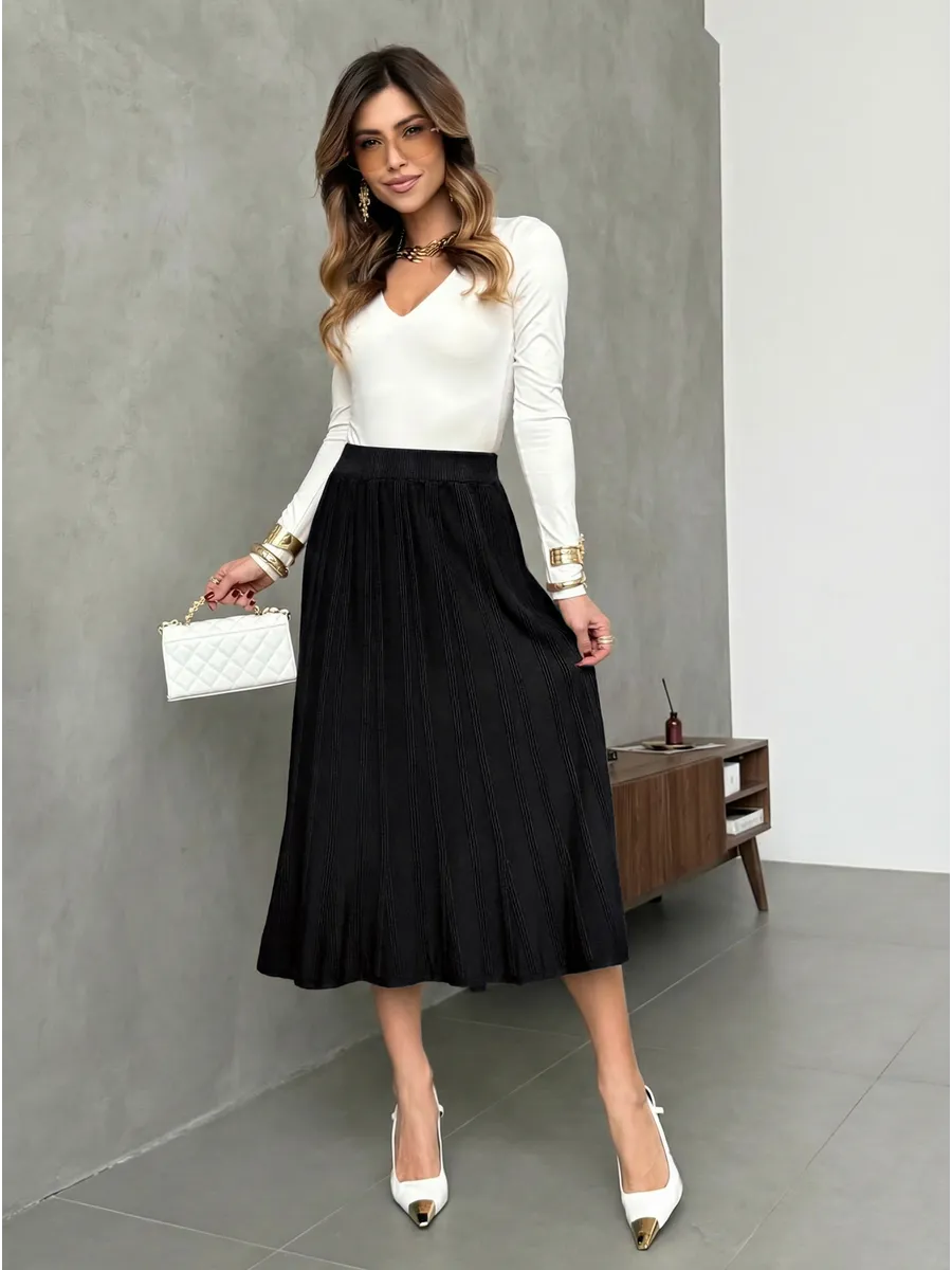 Черная юбка теплая длинная миди