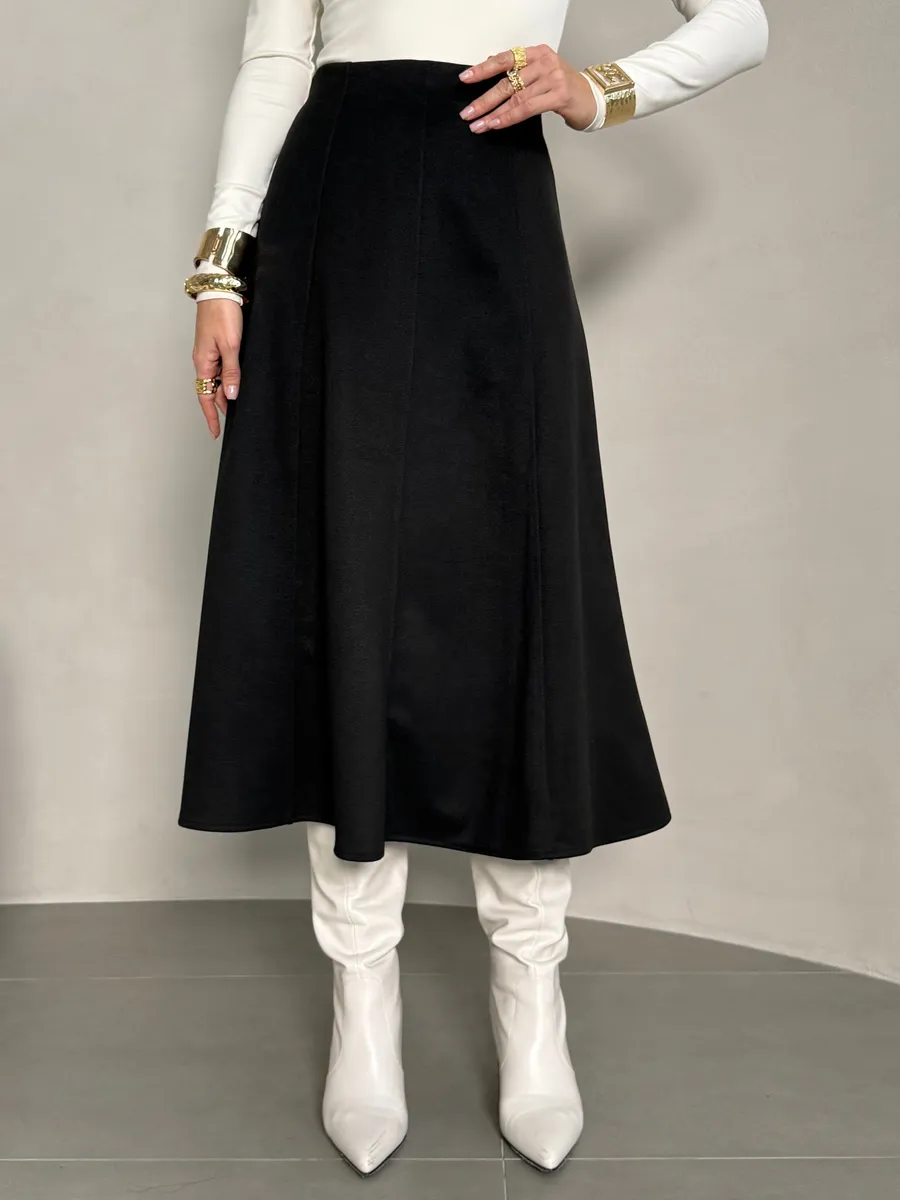 Темно-серая юбка теплая длинная