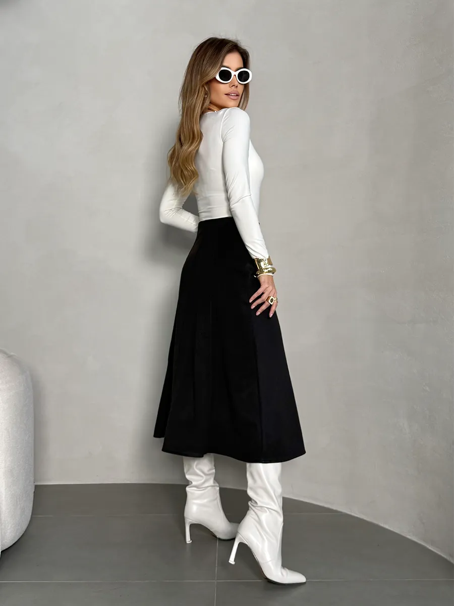 Темно-серая юбка теплая длинная