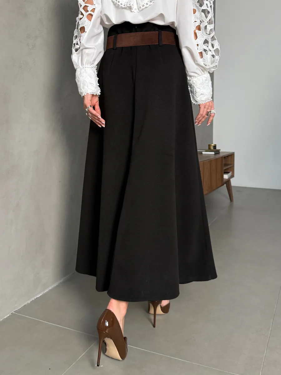 Черная юбка теплая длинная