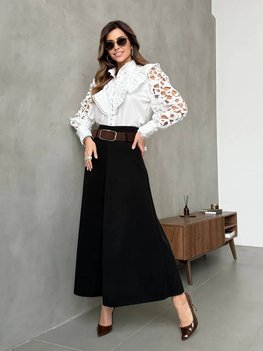 Черная юбка теплая длинная