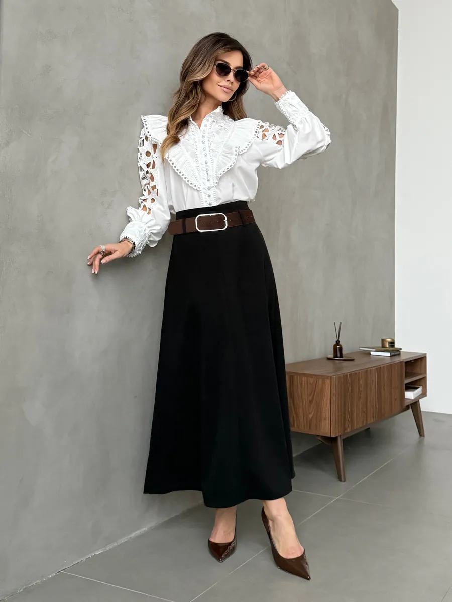 Черная юбка теплая длинная