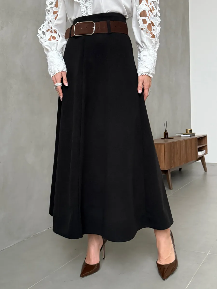 Черная юбка теплая длинная