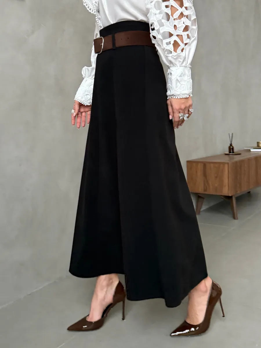 Черная юбка теплая длинная