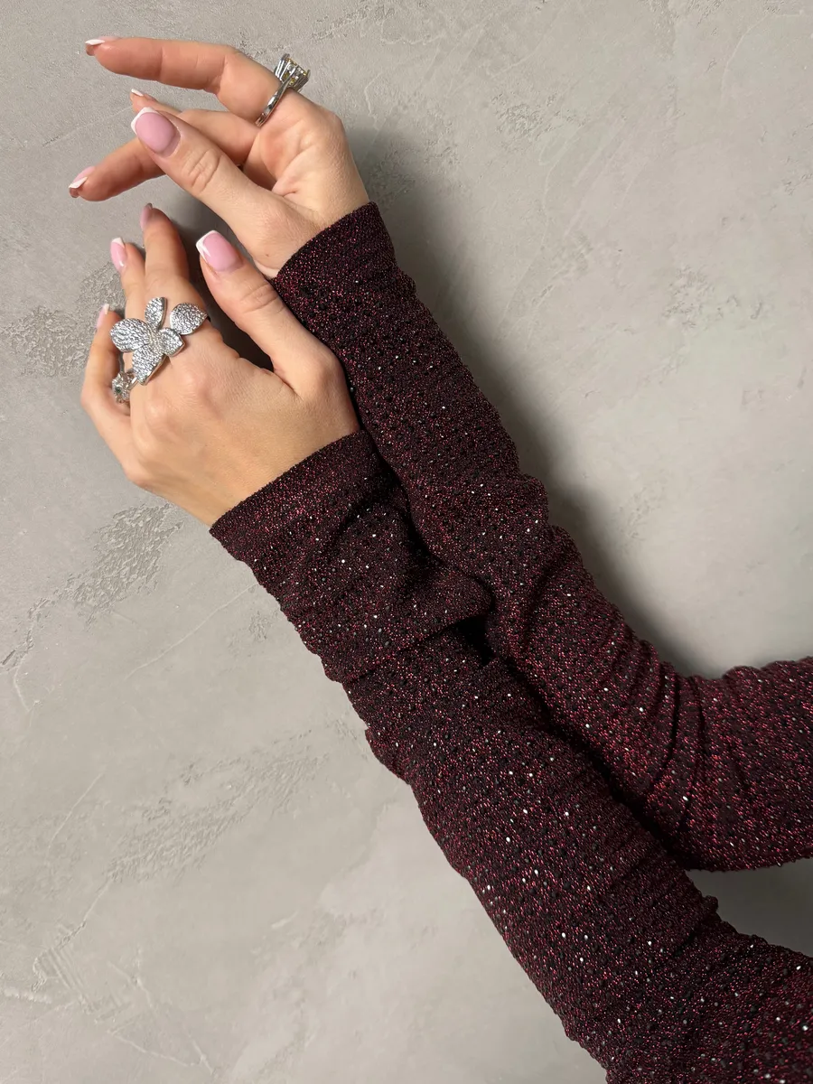 Бордовая блузка нарядная вечерняя