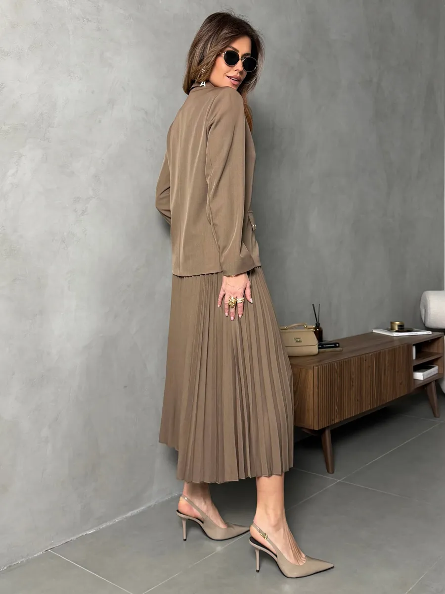 Капучино костюм с юбкой